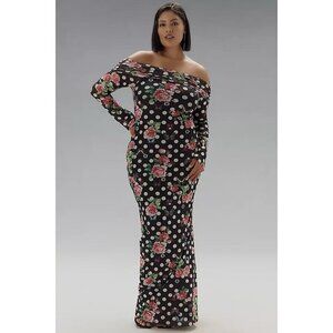 NWT Size 3X - AFRM Long-Sleeve Off-The-Shoulder Mesh Maxi Dress (NWT US$128)